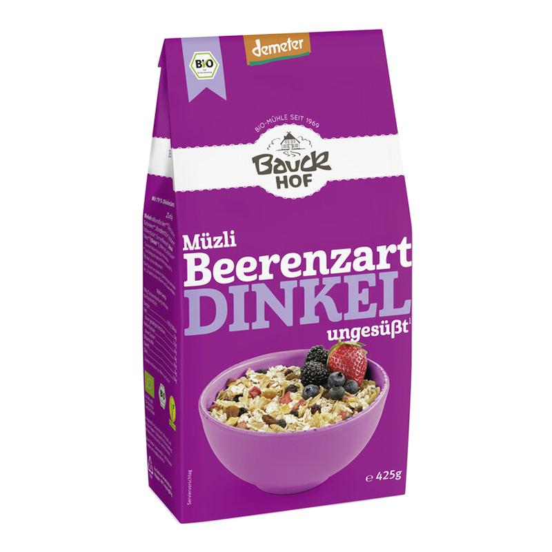 Bobuľové müsli špaldové nesladené demeter bio 425g Bauckhof