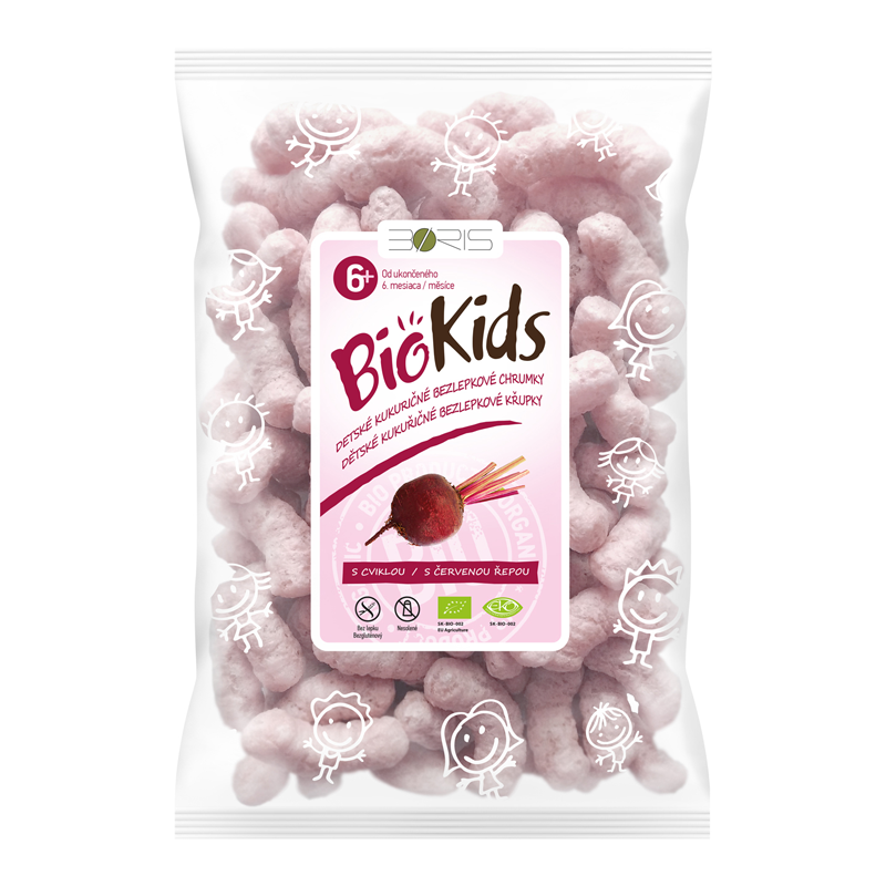 Kukuričné chrumky s cviklou bio 55g BioKids