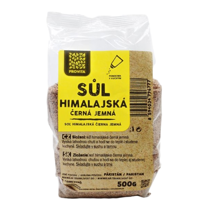 Čierna soľ himalájska Kala Namak jemná 500g Provita
