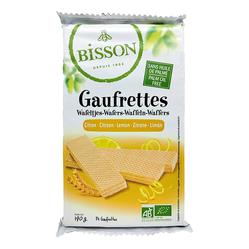 Citrónové wafle bio 190g Bisson