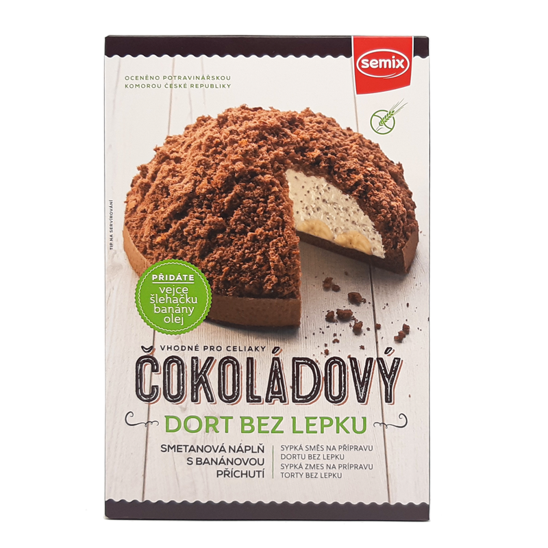 Zmes na čokoládovú bezlepkovú tortu + náplň 430g Semix