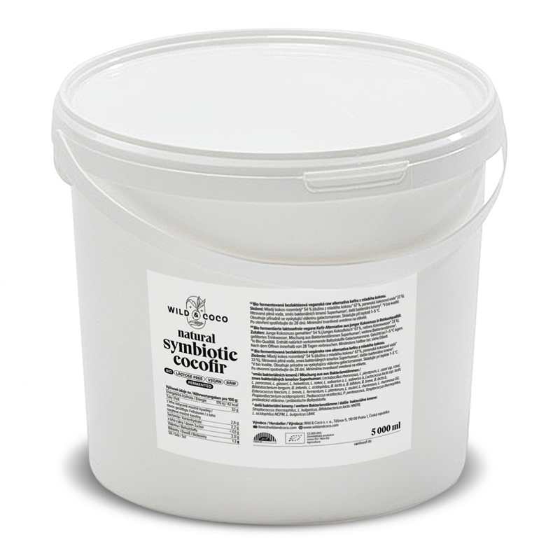 Kokosová alternatíva kefíru Symbiotic Cocofir natural raw bio 5l Wild&Coco