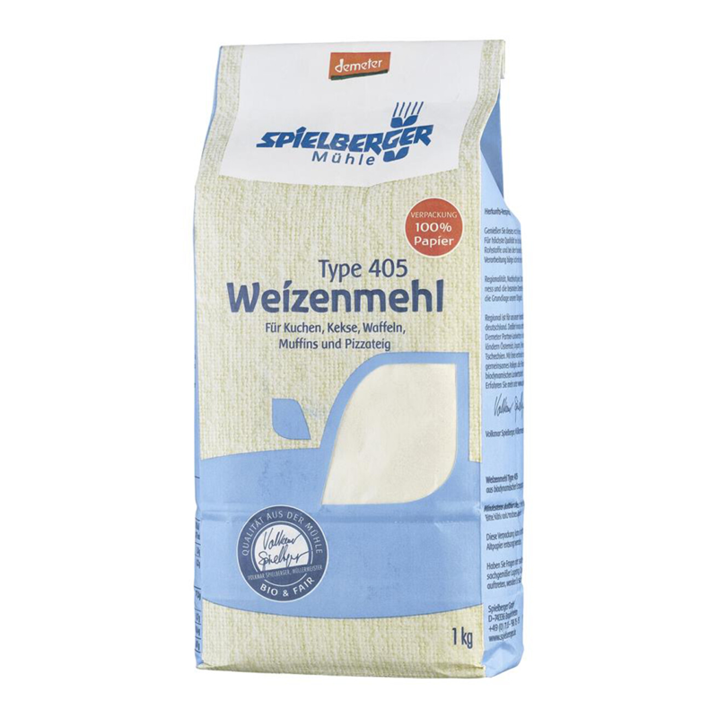 Pšeničná múka hladká (T405) demeter bio 1kg Spielberger