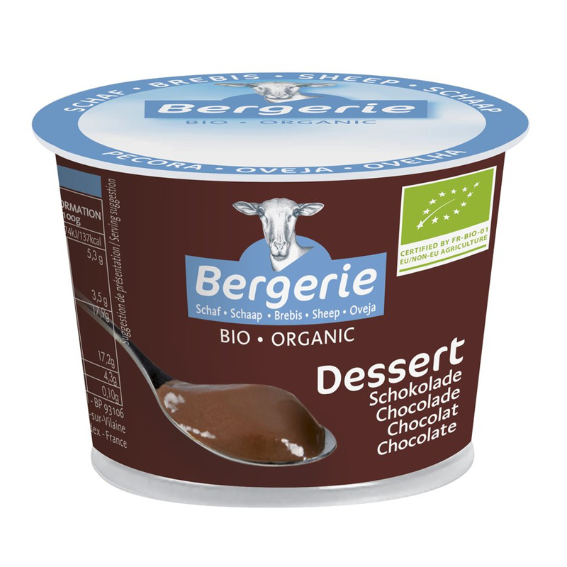 Ovčí dezert čokoláda bio 125g Bergerie