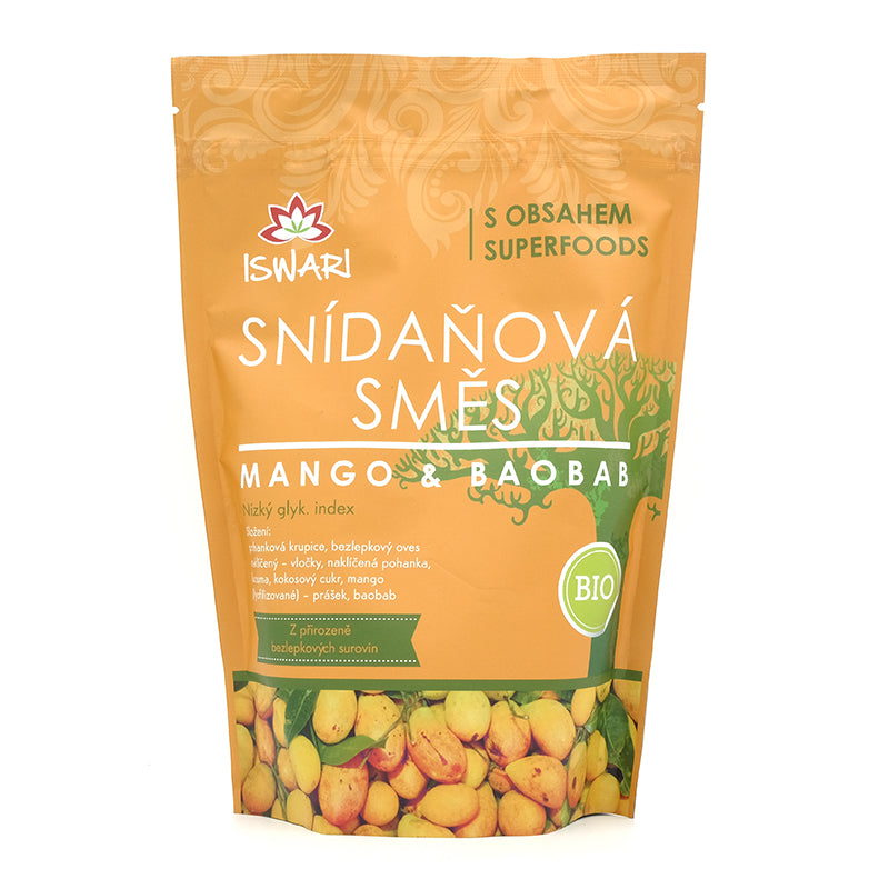 Raňajková zmes mango, baobab bio 300g Iswari