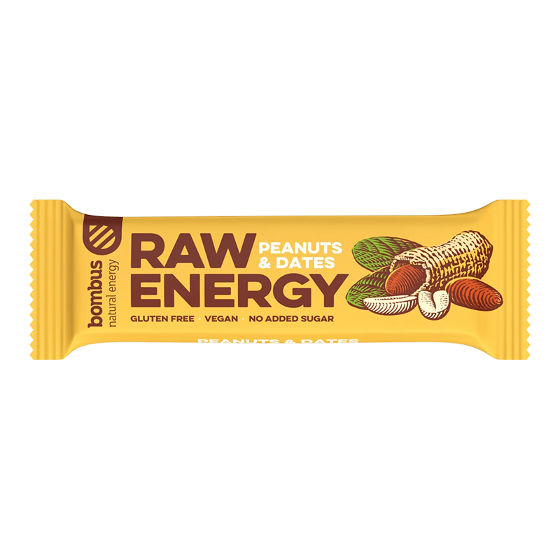 Raw tyčinka Energy arašidy a ďatle 50g Bombus