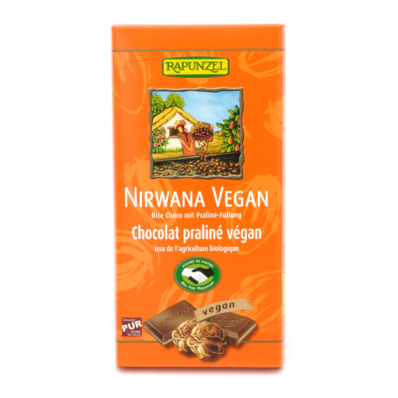 Ryžová čokoláda s nugátovou náplňou Nirwana 100g Rapunzel