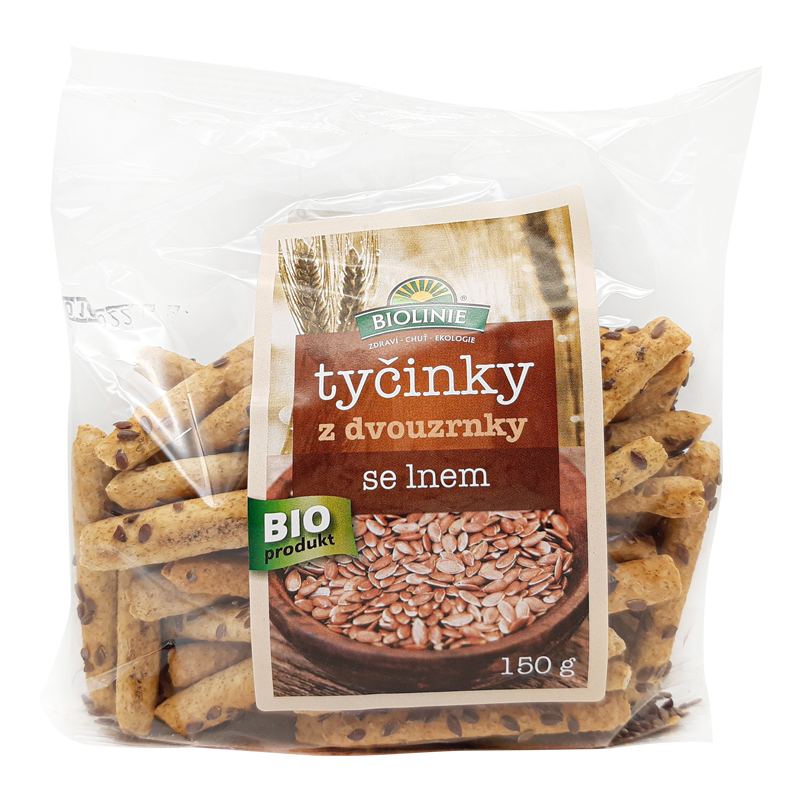 Tyčinky z dvojzrnky s ľanom bio 150g Biolinie