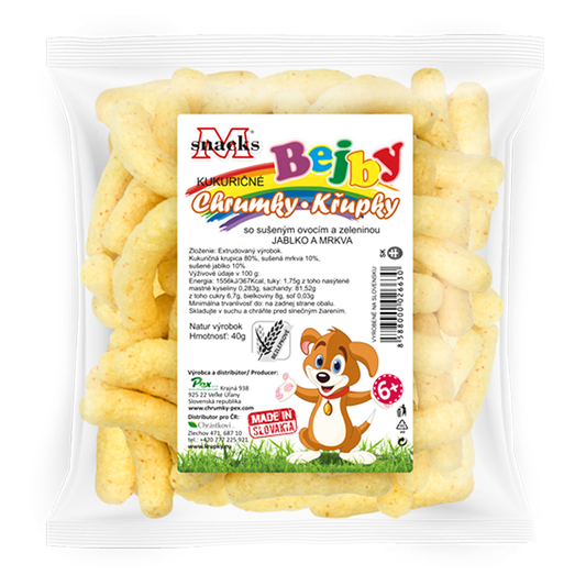 Bejby kukuričné chrumky jablko-mrkva 40g Msnacks