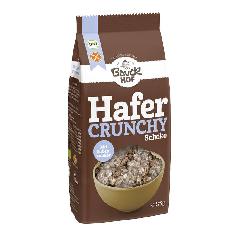 Chrumkavé čokoládové zapečené ovsené müsli bezlepkové bio 325g Bauckhof