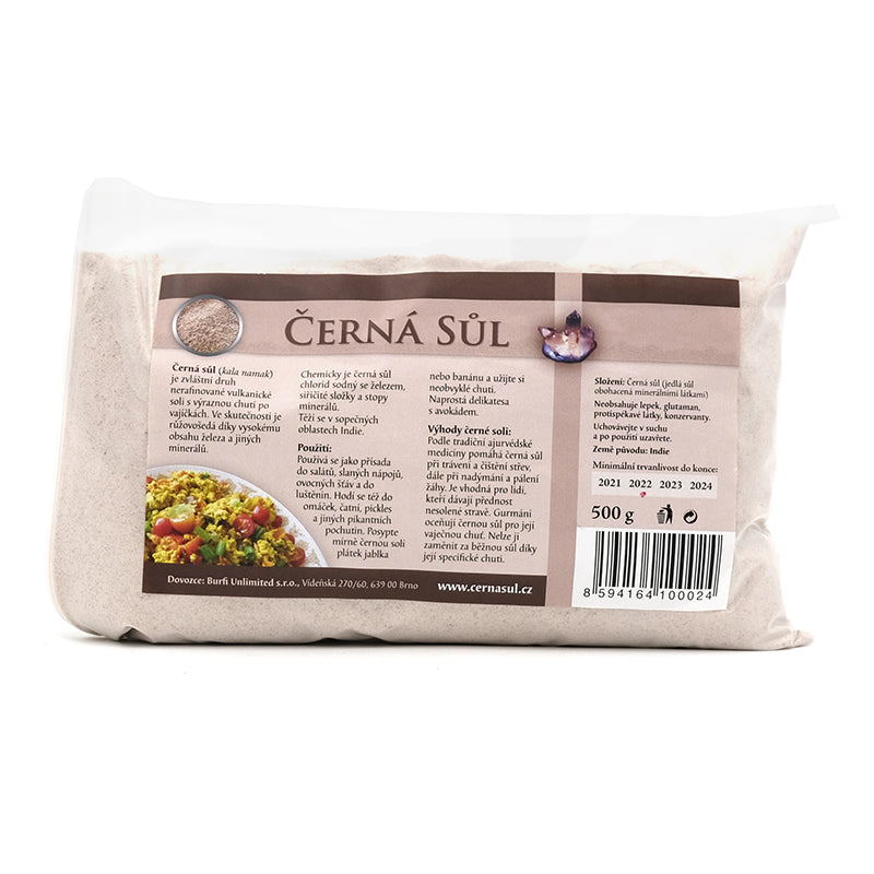 Čierna soľ indická Kala Namak jemne mletá 500g Burfi