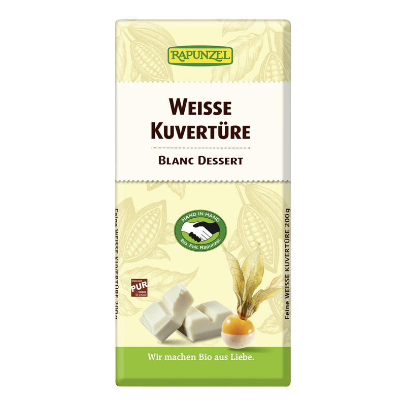Čokoláda na varenie biela bio 200g Rapunzel