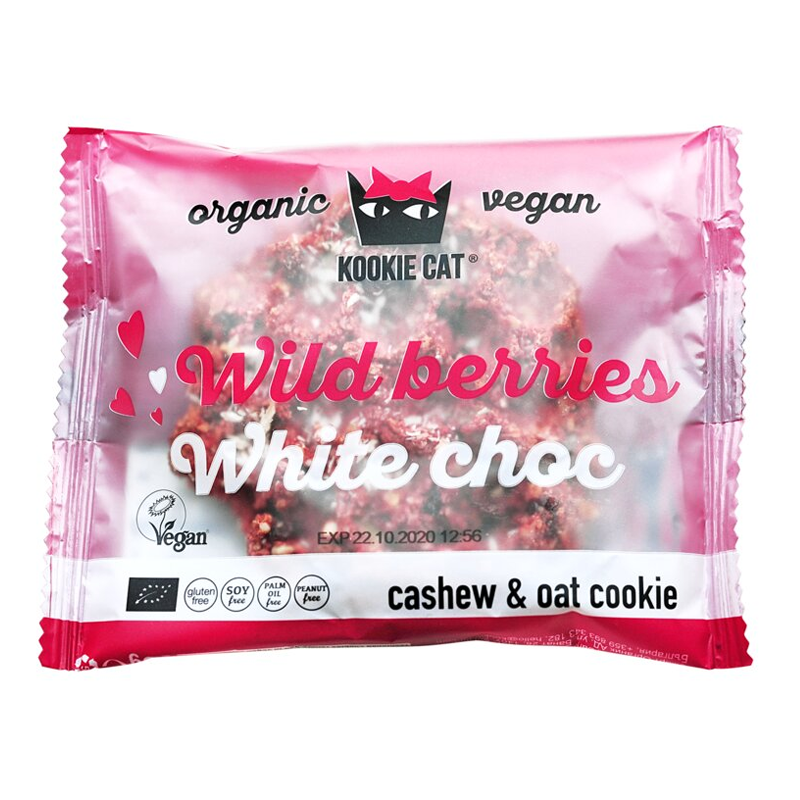 Cookie lesné ovocie + biela čokoláda bio 50g Kookie Cat