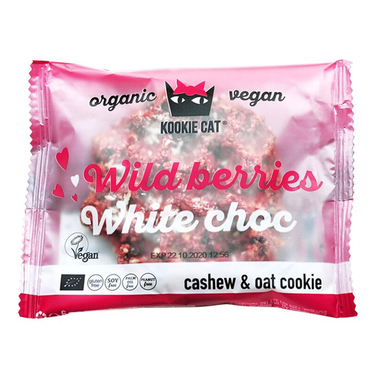 Cookie lesné ovocie + biela čokoláda bio 50g Kookie Cat