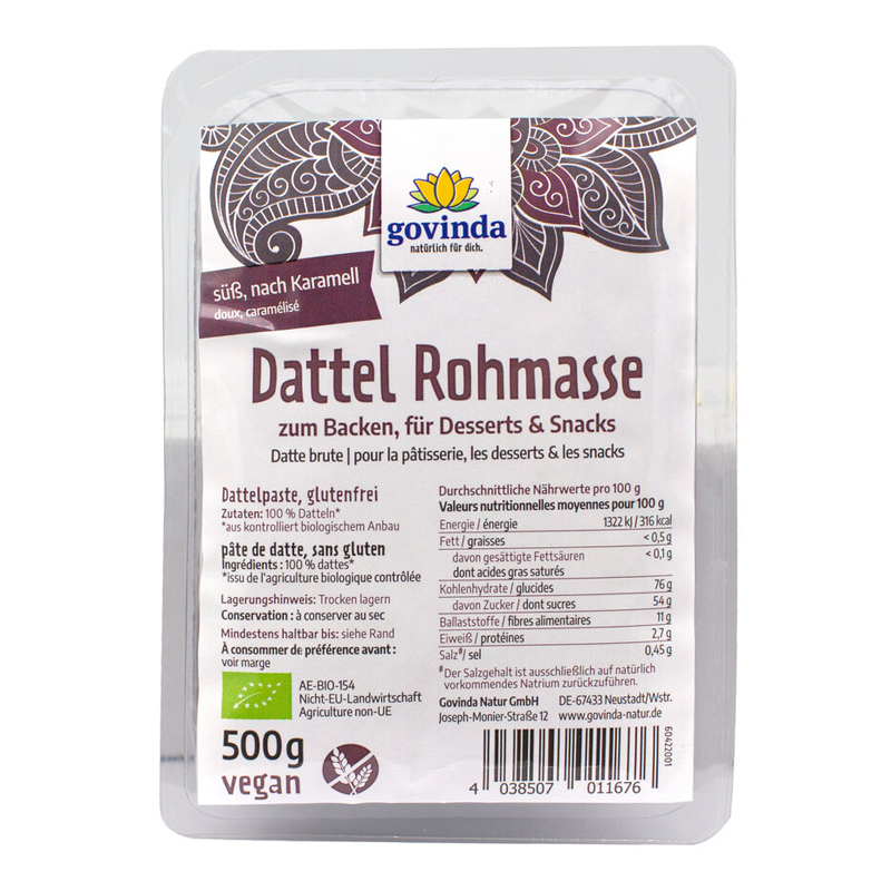 Datľová pasta bio 500g Govinda
