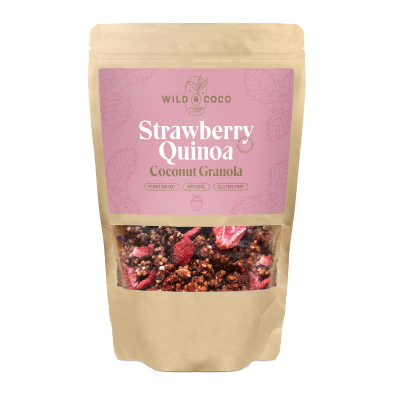 Granola jahoda quinoa a kokos 220g Wild&Coco