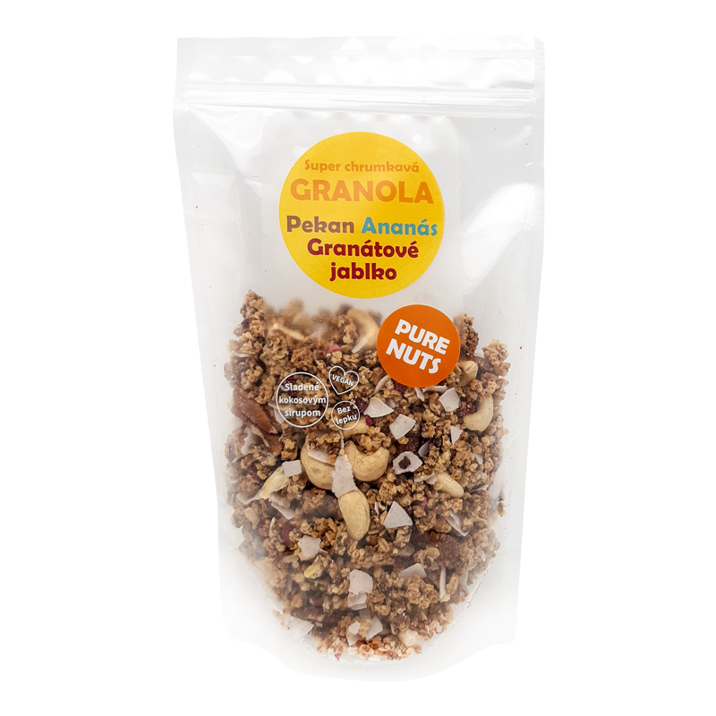Granola pekan, ananás, granátové jablko 300g Pure Nuts