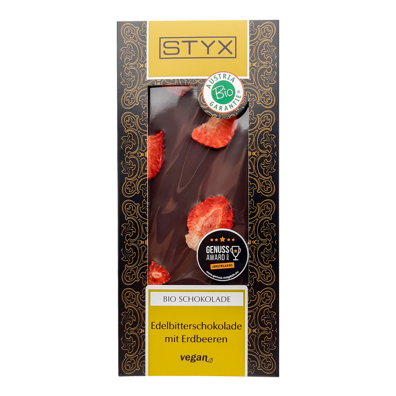 Horká čokoláda s jahodami bio 100 g Styx