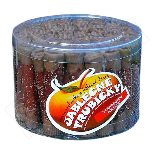 Jablkové trubičky s karobom v dóze 450g Trutna