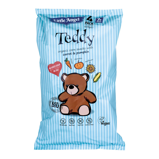 Chrumky Teddy mrkva a tekvica bio 4x15g Little Angel