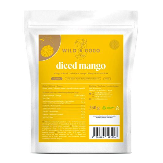 Mango krájané mrazené 250g Wild&Coco