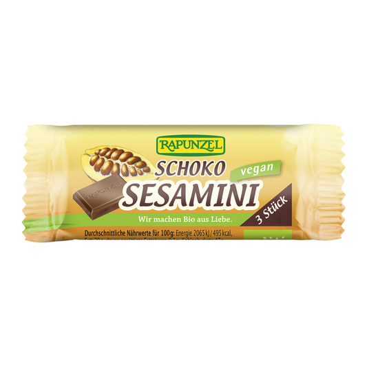 Mini sezamová tyčinka s čokoládou bio 27g Rapunzel