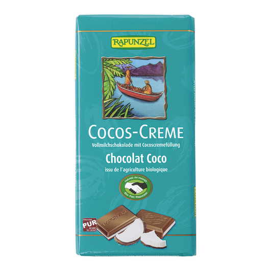 Mliečna čokoláda s kokosovou náplňou bio fairtrade 100g Rapunzel