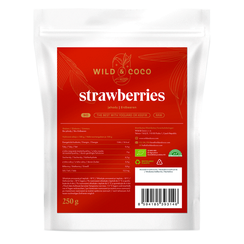 Jahody mrazené bio 250g Wild&Coco