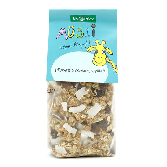Musli Nebuď hloupý! s kokosom a medom bio 300g Bionebio