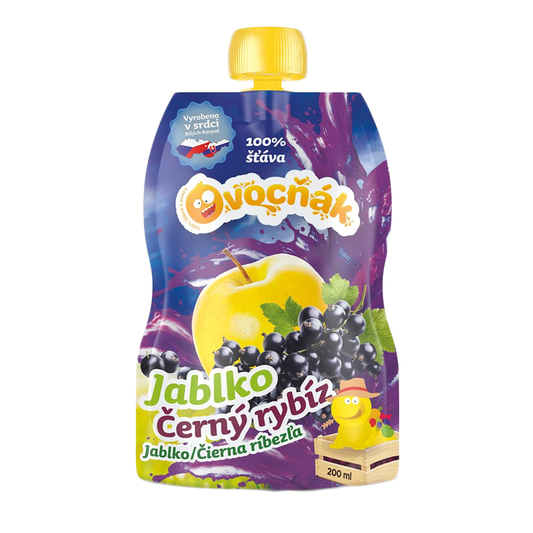 Ovocná šťava jablko, čierna ríbezľa 200ml Ovocňák