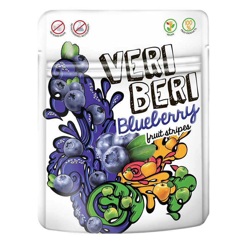 Ovocné stripsy čučoriedka 50g Veri Beri
