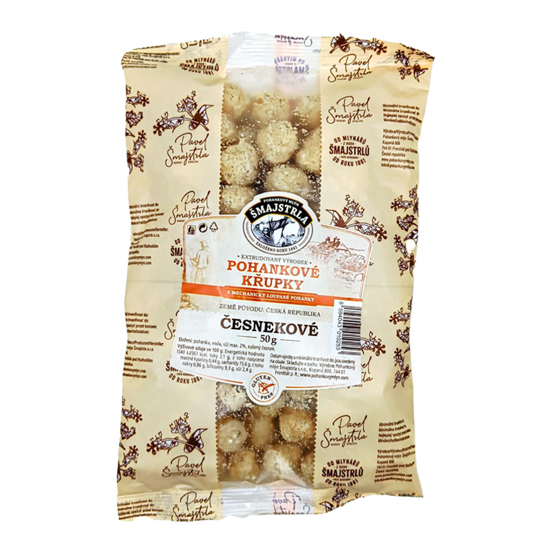 Pohánkové chrumky s cesnakom 50g Šmajstrla