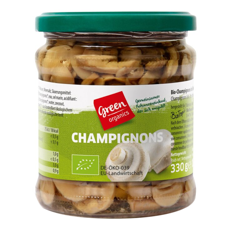 Šampiňóny v náleve bio 330g Green organics