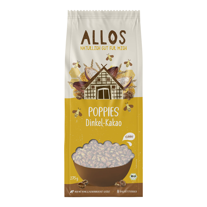 Špaldové burizóny s kakaom Poppies bio 275g Allos