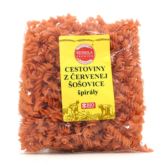 Špirály z červenej šošovice bio 250g Biomila