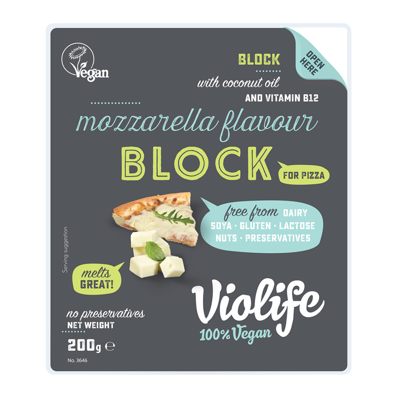 Mozzarella na pizzu blok 200g Violife