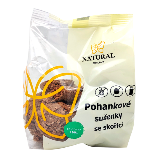 Pohánkové sušienky so škoricou bezlepkové 150g Natural Jihlava
