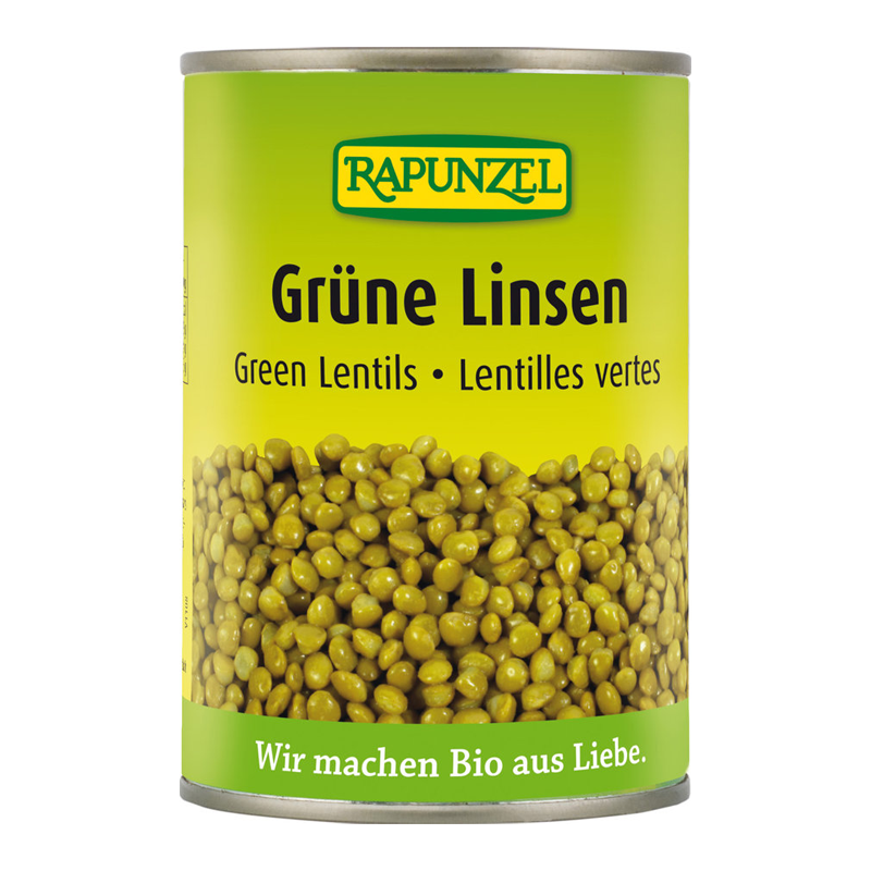 Zelená šošovica v náleve bio 400g Rapunzel