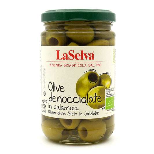Zelené olivy bez kôstky v slanom náleve 295g LaSelva